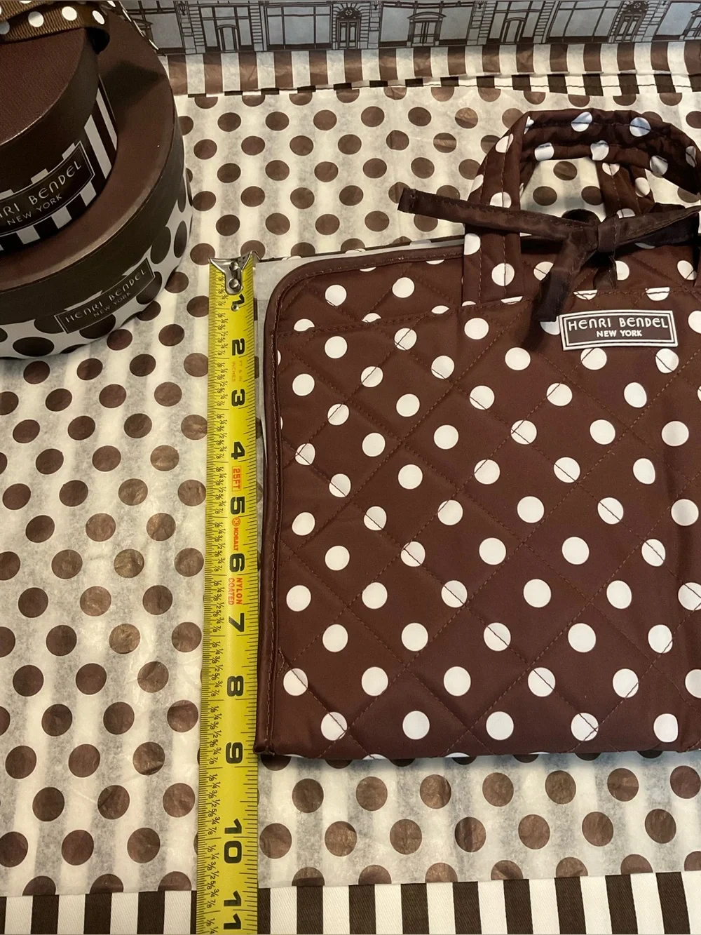 Henri Bendel Quilted Folding Cosmetics Bag - Polka Dot